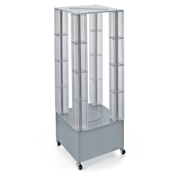 Multi-Tower Pegboard Floor Revolving Display Panel Size 4"W x 48"H